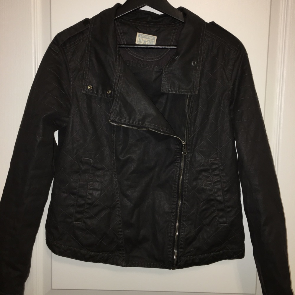 Black CONVERSE Motorcycle Jacket